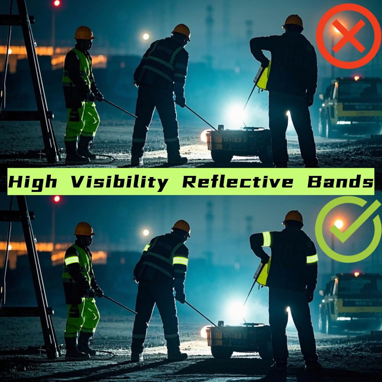 50 Pack Reflective Bands, High Visibility Safety Reflector Armband, Security Tape Strip Bracelets, Cycling Warning Fluorescent Sash, Night Walking Gear for Wrist Arm Ankle Leg - Image 8