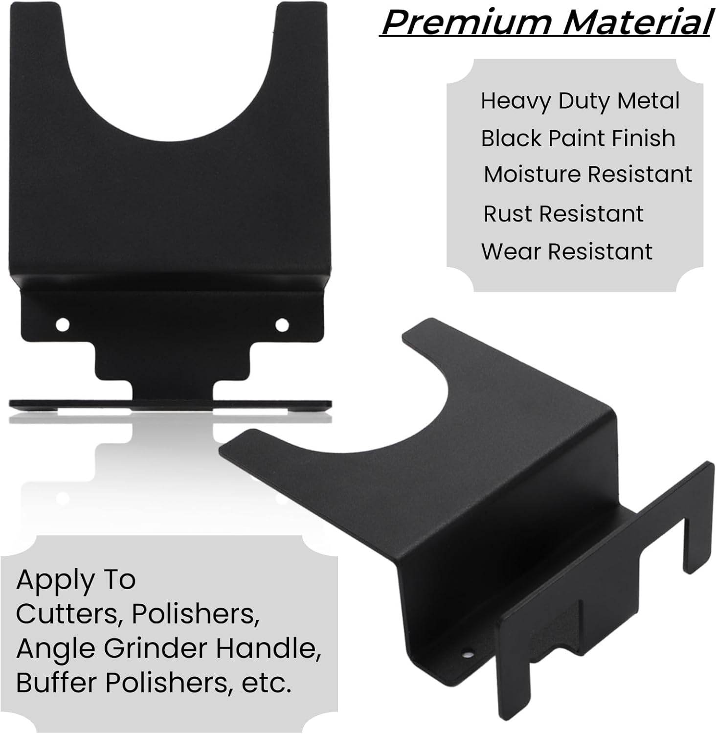 4 Pack Angle Grinder Holder, Wall Mount Bracket for 5 inch Grinder, Polisher Storage Rack Stand with Cord Hook, Garage Tool Hanger Grinders Impact Wrench Cutters Waxing Machines - Image 5