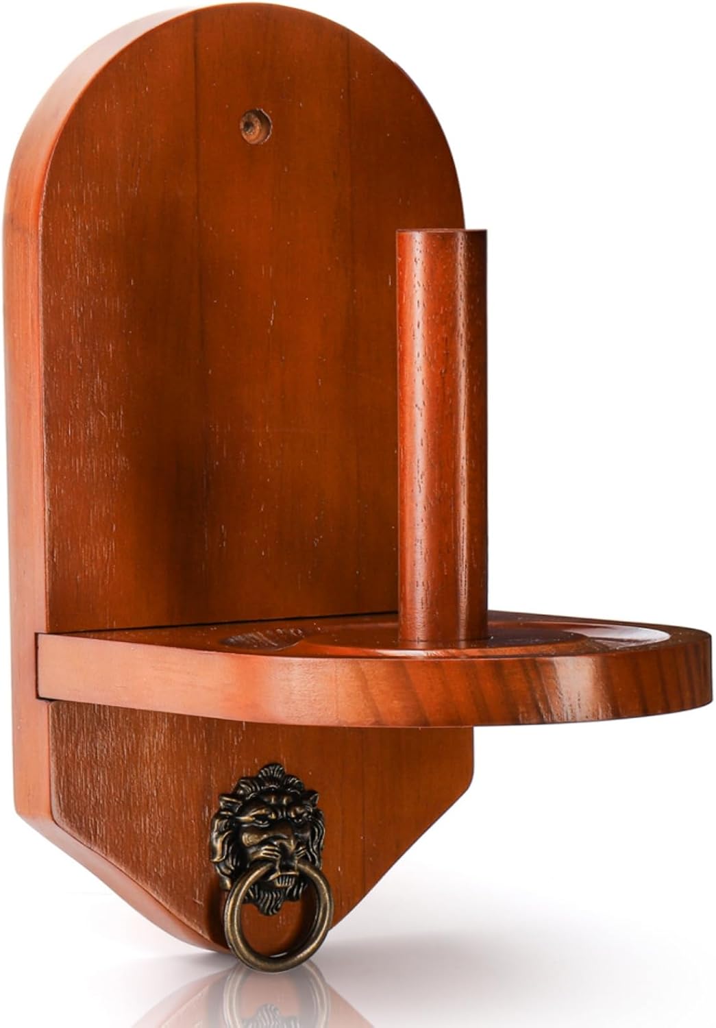 Wall Mounted Cone Chalk Holder, Solid Wood Pool Hand Billiards Table Holder with Beveled Edge and Hardware, Accessories - Image 1