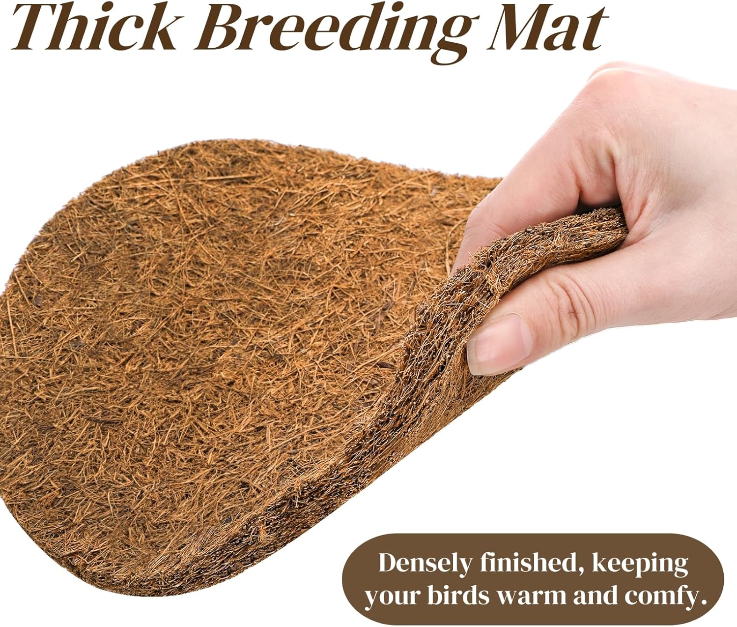 15 Packs Pigeon Nest Pads, Bird Breeding Mat for Chicken, Natural Coconut Fiber Egg Mat, Nesting Bowl Box Pad Parakeet Hatching Bedding Accessories - Image 3
