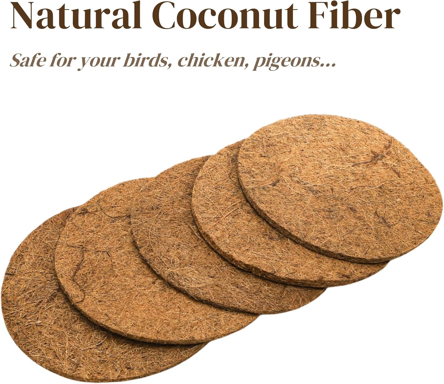 15 Packs Pigeon Nest Pads, Bird Breeding Mat for Chicken, Natural Coconut Fiber Egg Mat, Nesting Bowl Box Pad Parakeet Hatching Bedding Accessories - Image 4
