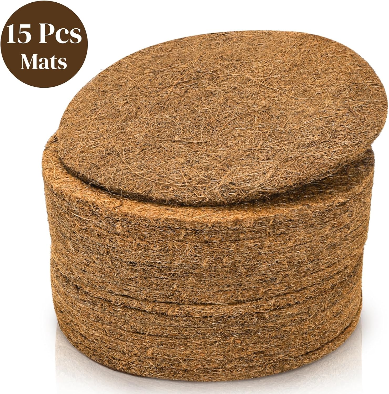 15 Packs Pigeon Nest Pads, Bird Breeding Mat for Chicken, Natural Coconut Fiber Egg Mat, Nesting Bowl Box Pad Parakeet Hatching Bedding Accessories - Image 8