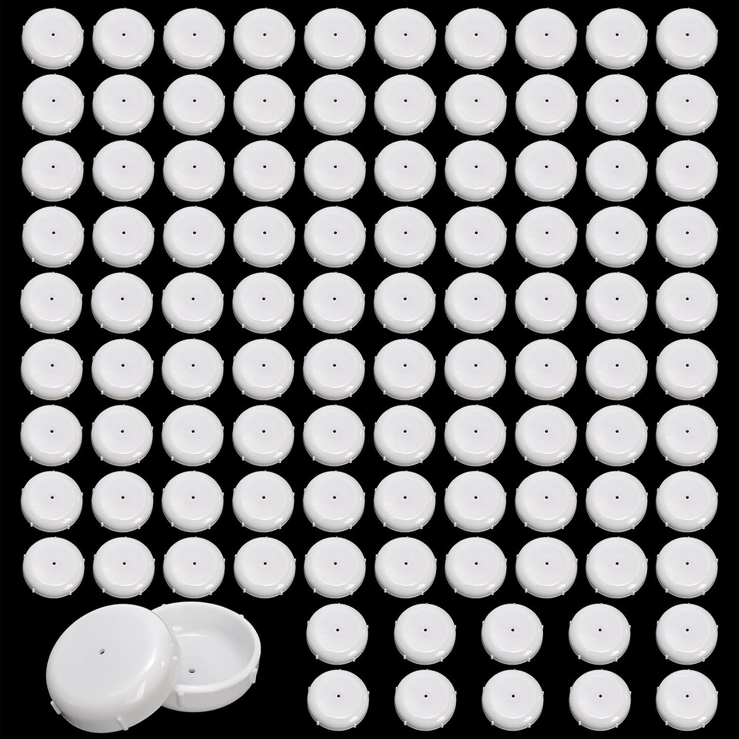 100 Pack 1-1/2 inch Patio Furniture Feet Caps, Wrought Iron Outdoor Chair Glides, Thick Plastic Leg Caps for Metal Chairs & Tables - Image 1