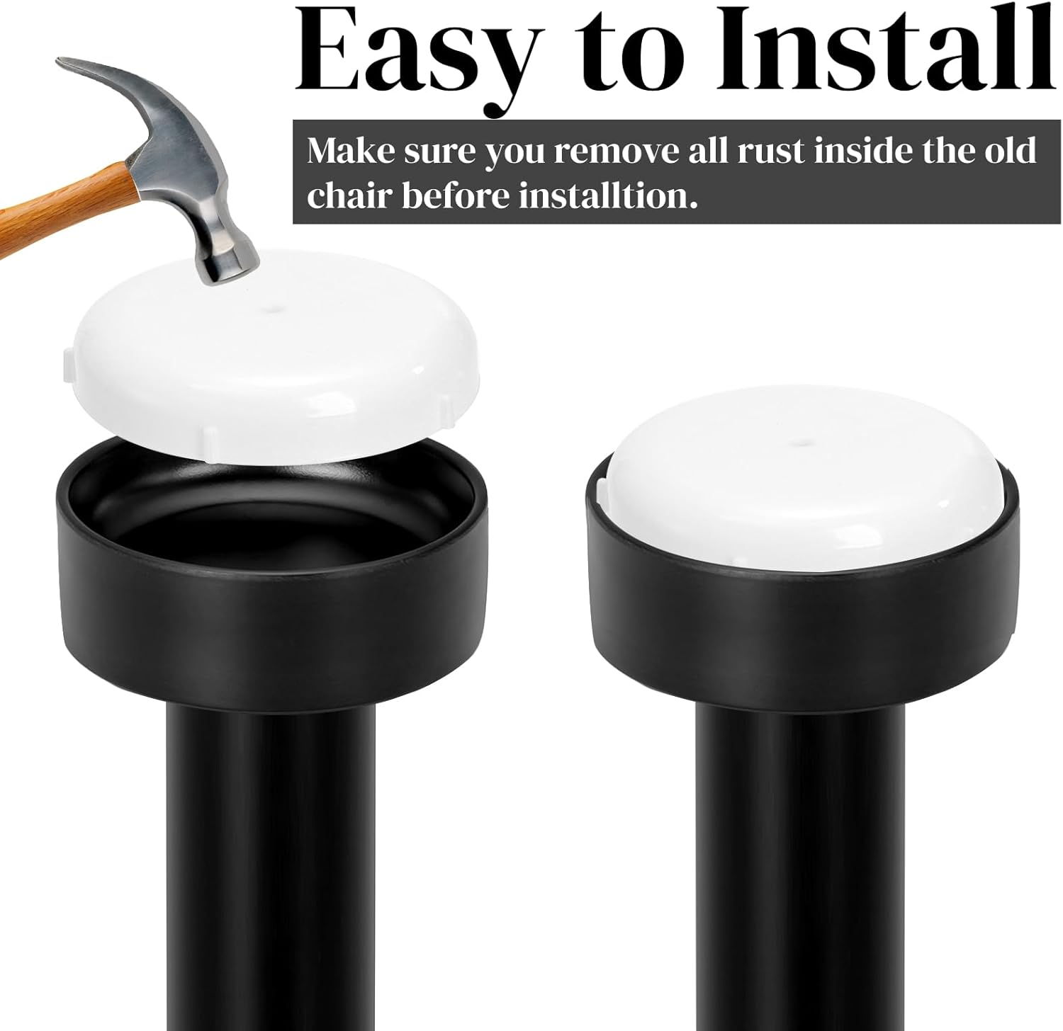 100 Pack 1-1/2 inch Patio Furniture Feet Caps, Wrought Iron Outdoor Chair Glides, Thick Plastic Leg Caps for Metal Chairs & Tables - Image 4