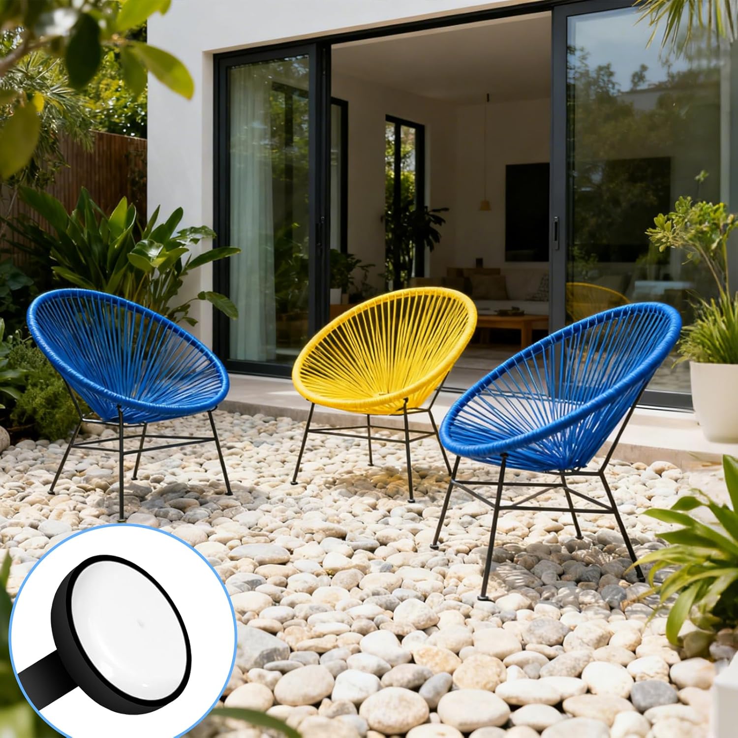 100 Pack 1-1/2 inch Patio Furniture Feet Caps, Wrought Iron Outdoor Chair Glides, Thick Plastic Leg Caps for Metal Chairs & Tables - Image 7