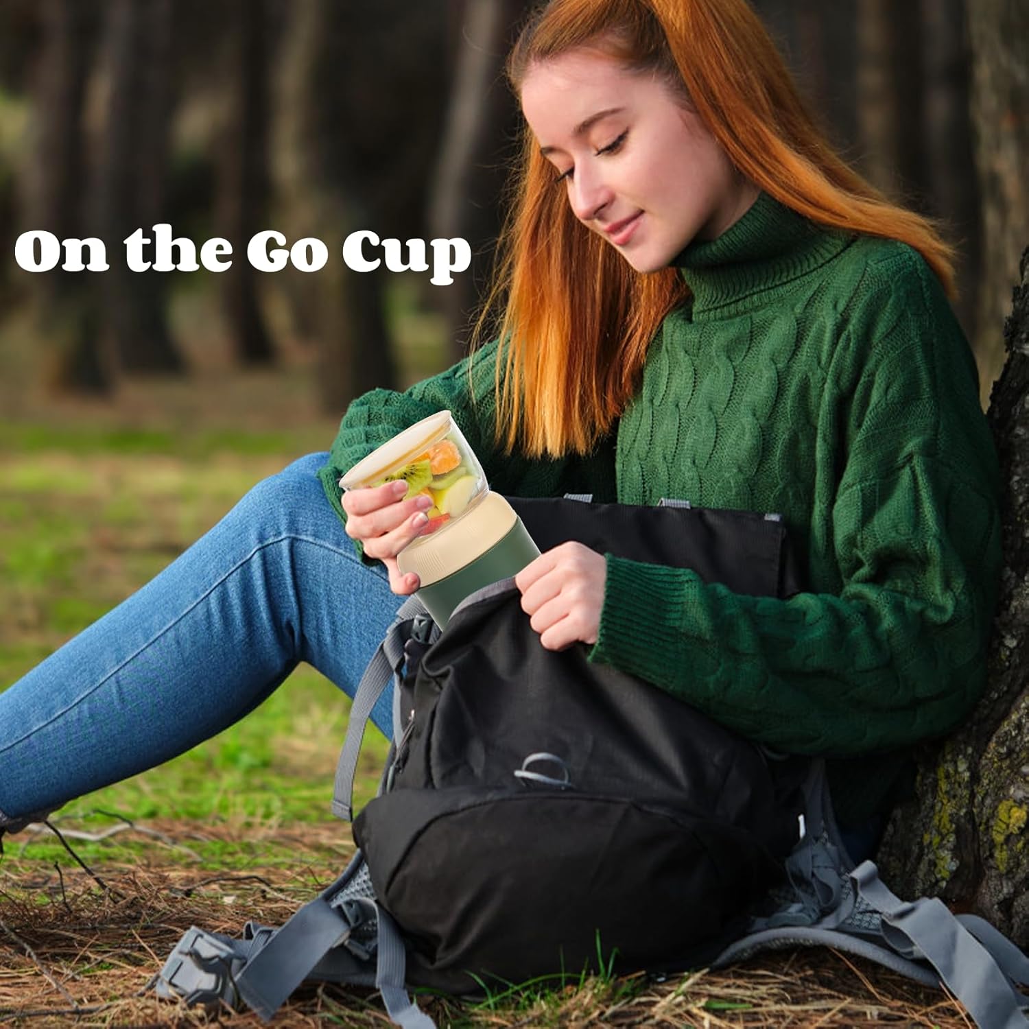 2 Pack Insulated Yogurt Container, 24oz Breakfast On the Go Cup with Plastic Topping Cereal Oatmeal Cup, 2-in-1 Food Storage Jar Lid and Spoon, Overnight Oats Container for Soup Lunch - Image 7