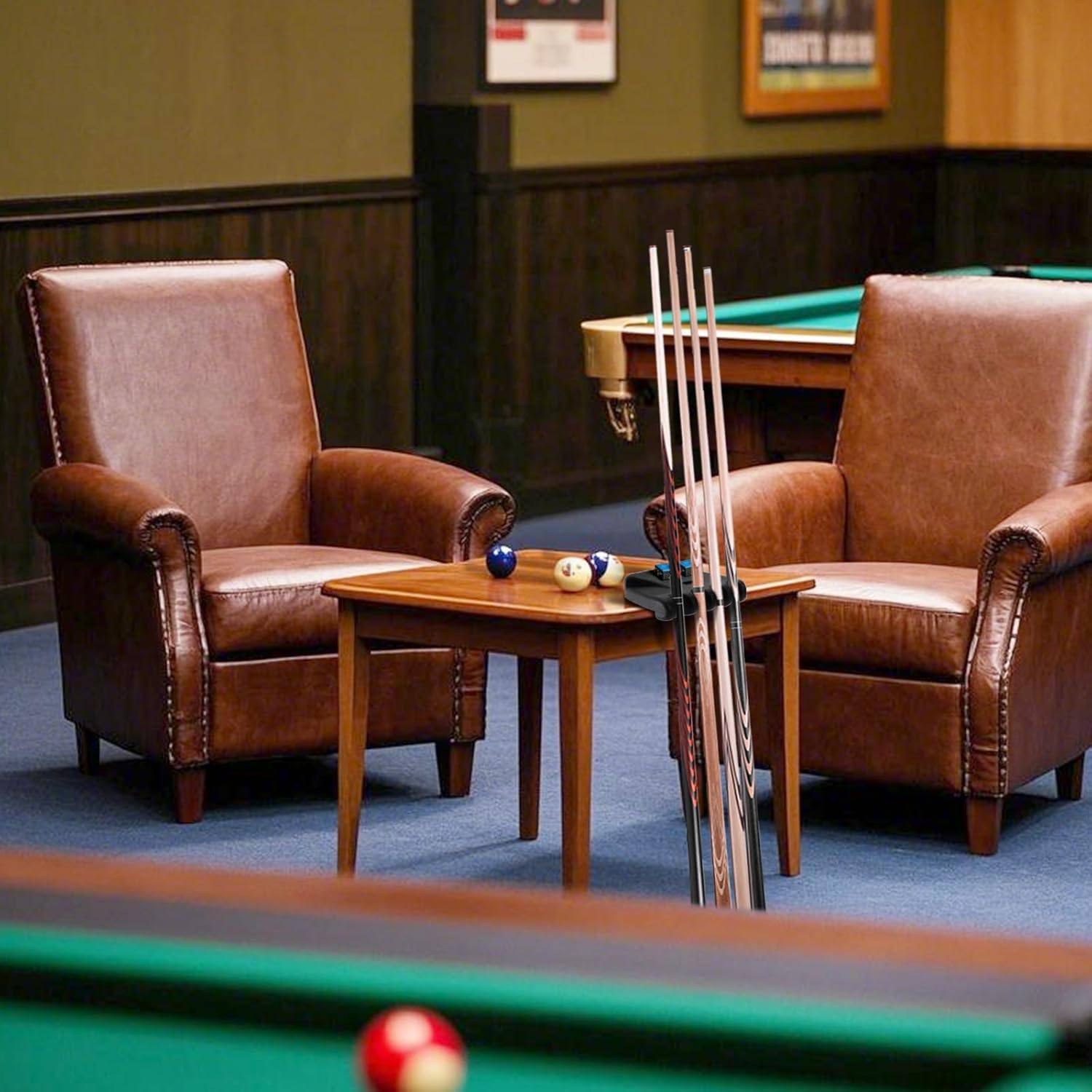 4 Holes Pool Cue Holder, Portable Weighted Rack, Mini Non-slip Stick Holder Claw with 2 Chalk Holders, Heavy Duty Rest for Billiard and Table - Image 7