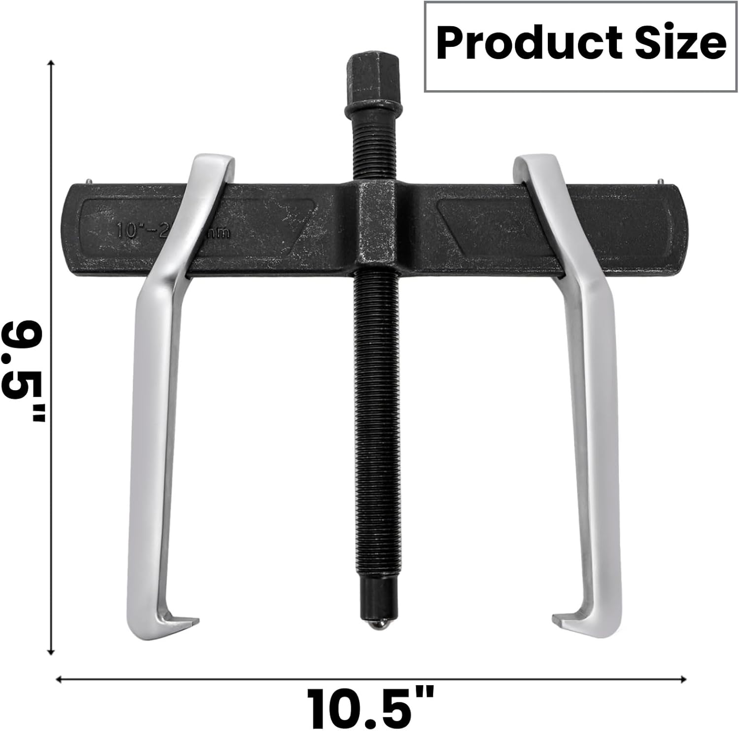 2-Jaw Gear Puller, 10 Inch Two Claws Puller Tool, Adjustable Steel Bearing Pulling Device, Heavy Duty Removal Pulleys, Separate Lifting Device for Flywheel Industrial Use, DIY Projects - Image 2
