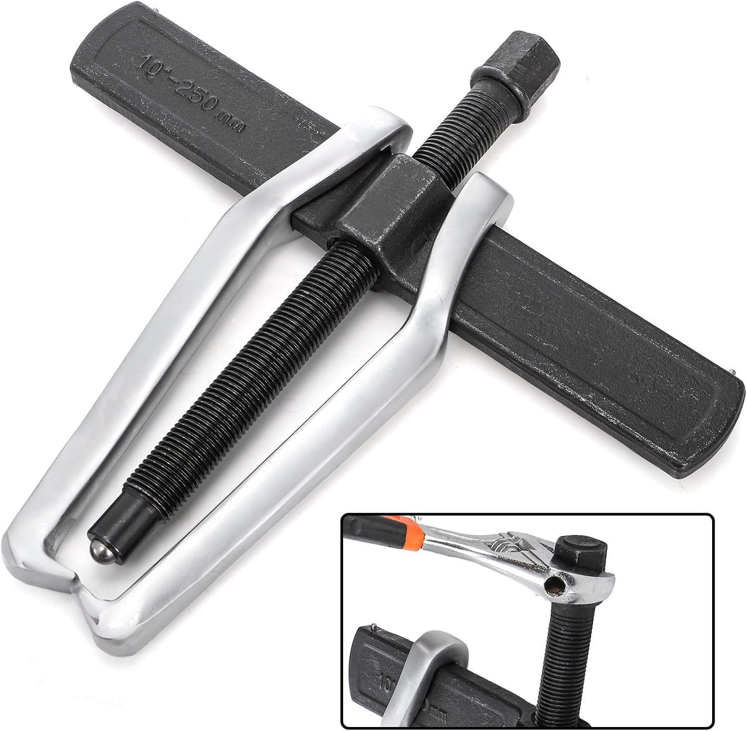 2-Jaw Gear Puller, 10 Inch Two Claws Puller Tool, Adjustable Steel Bearing Pulling Device, Heavy Duty Removal Pulleys, Separate Lifting Device for Flywheel Industrial Use, DIY Projects - Image 5