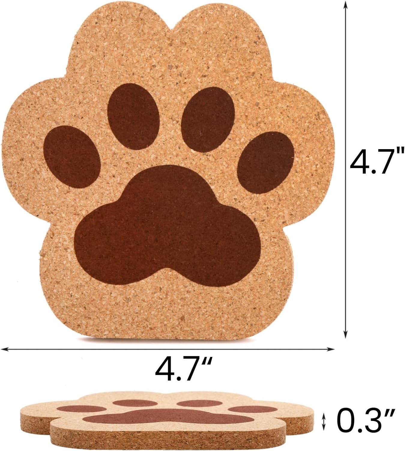 12 Pack Cork Coasters for Drinks, 4.7