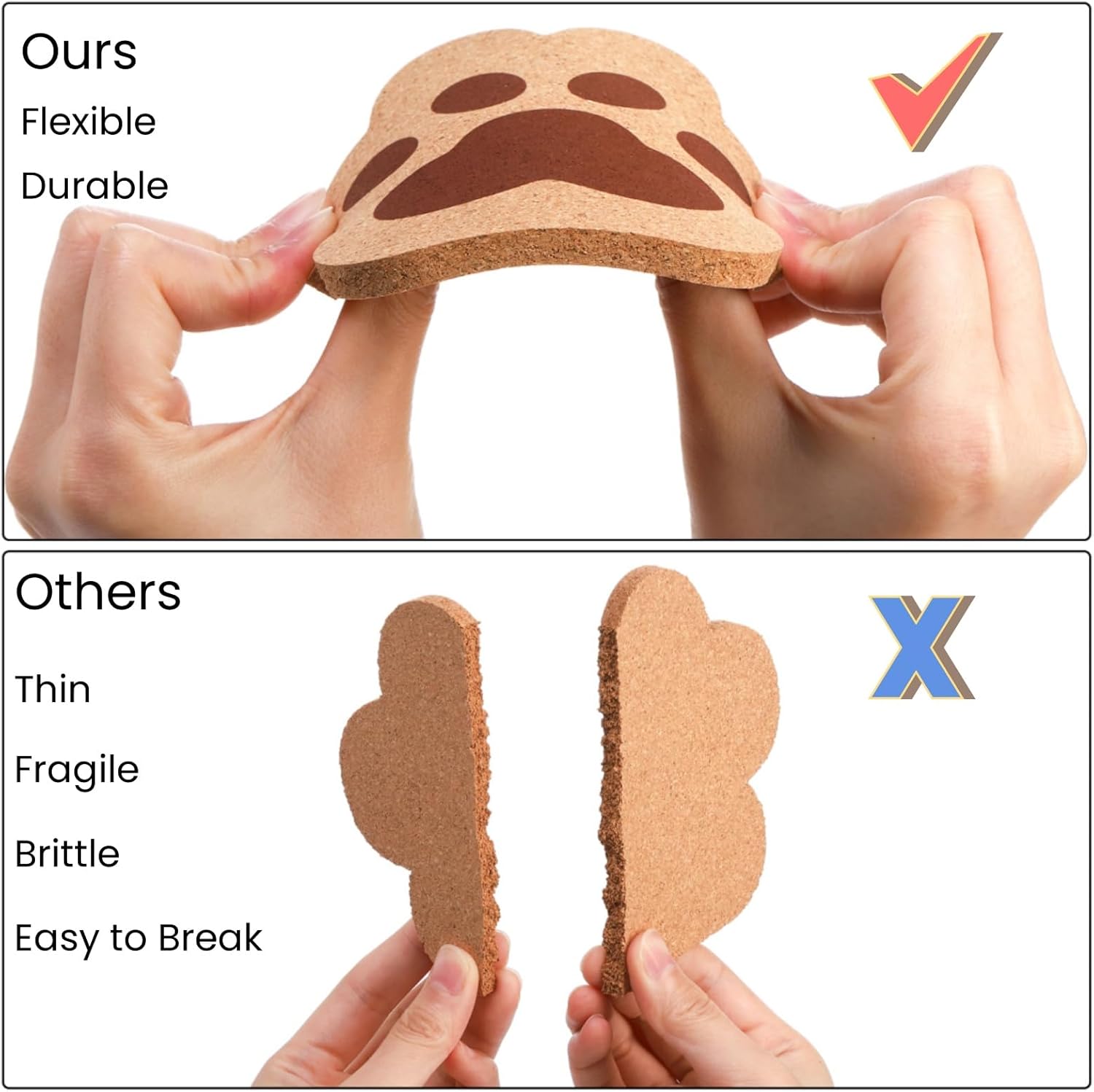 12 Pack Cork Coasters for Drinks, 4.7