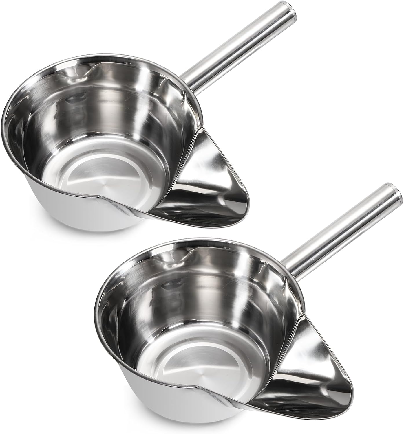 2 Pack 55 OZ Metal Ice Scoop, Large Stainless Steel Scooper, Heavy-Duty Flat Bottom Scoops, Stackable Durable Feed Grain Scoop for Restaurant, Kitchen, Bulk Food, Farm Feed, 1.72 Quart - Image 5