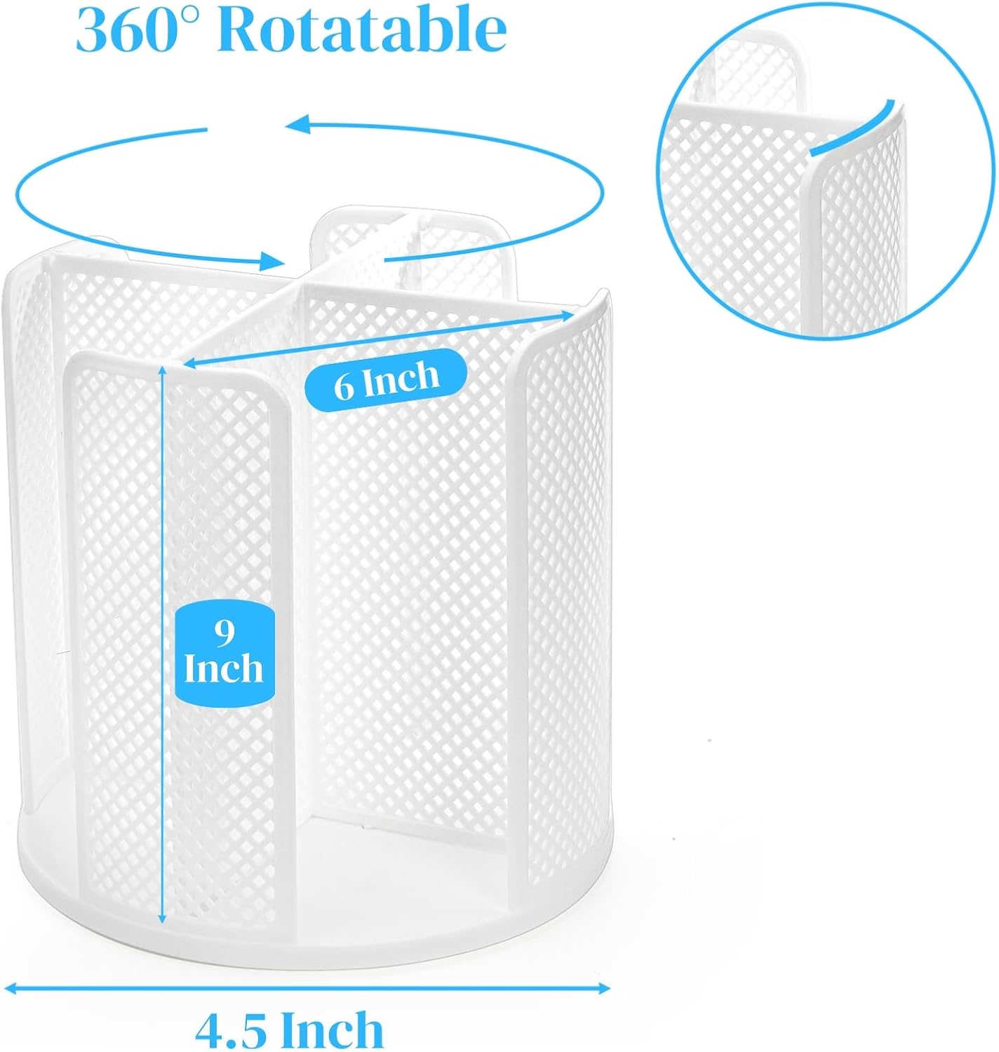 2 Pack Paper Cup & Lid Holder, Rotating Coffee Cups Dispenser with 4 Compartments, Plastic Disposable Storage Organizer for Countertop Bathroom Station Bar Kitchen Office (White) - Image 2