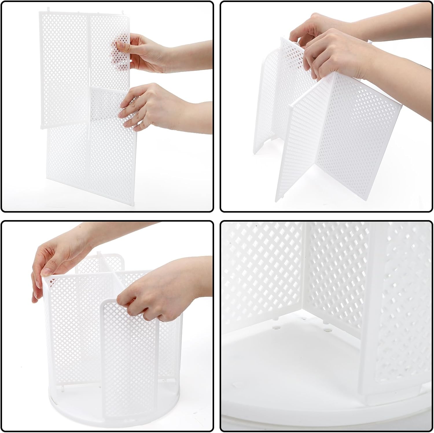 2 Pack Paper Cup & Lid Holder, Rotating Coffee Cups Dispenser with 4 Compartments, Plastic Disposable Storage Organizer for Countertop Bathroom Station Bar Kitchen Office (White) - Image 4