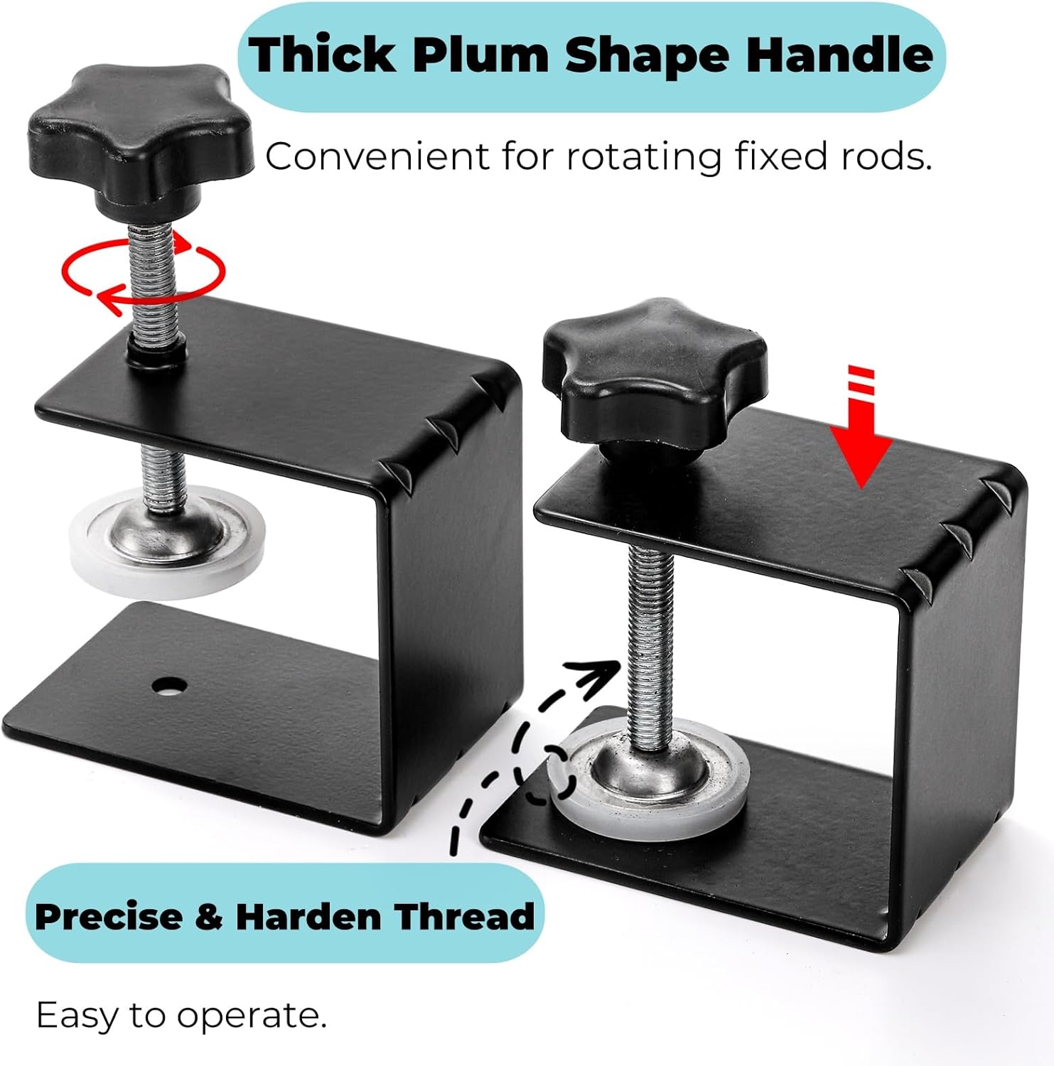 6 Pack C Clamps, 2 Inch Drawer Front Installation Clamp, Heavy Duty Cold Rolled Steel Desk Fixing Clip for Cabinet Mounting, Woodworking, Welding, and Building - Image 4