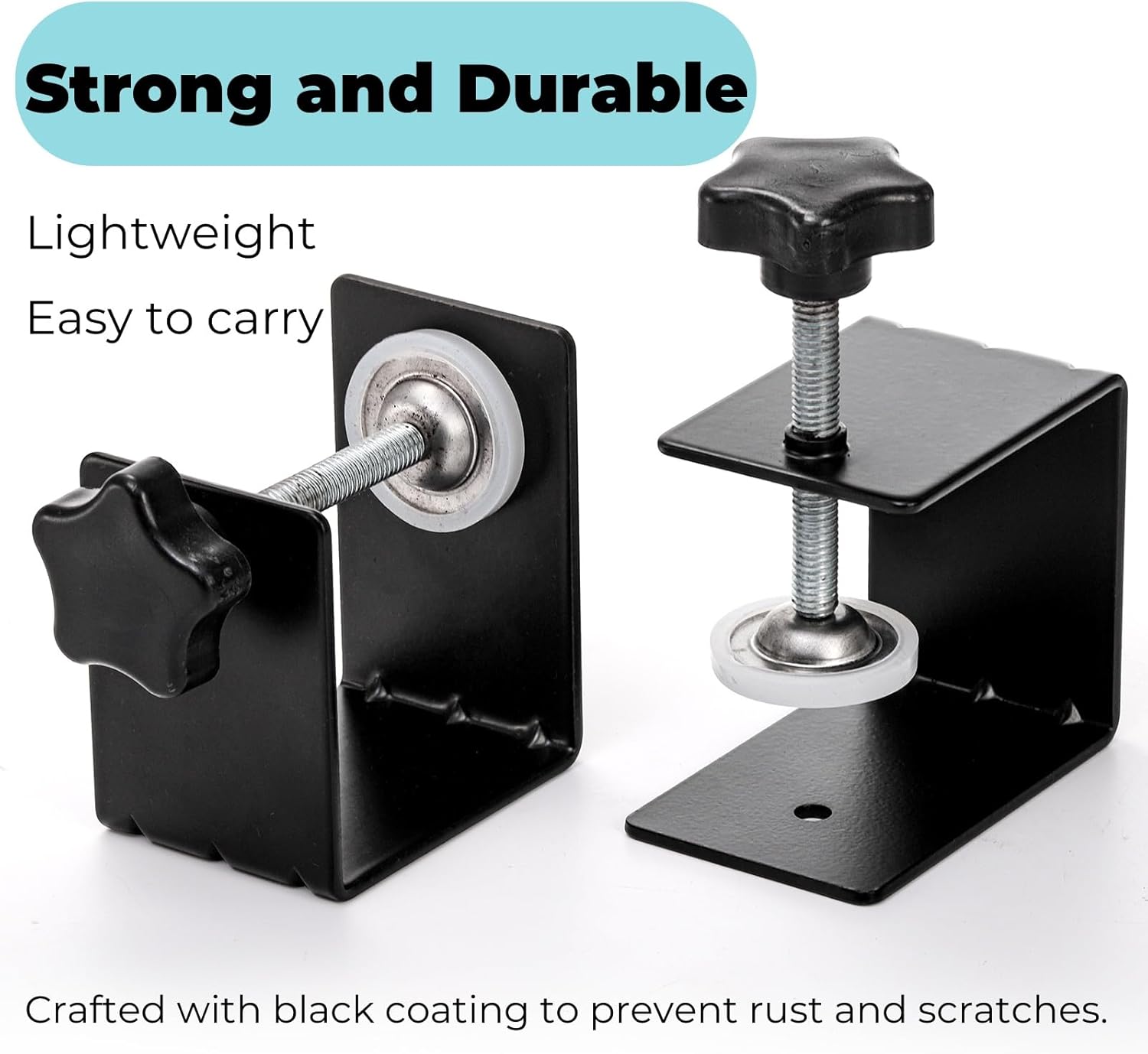 6 Pack C Clamps, 2 Inch Drawer Front Installation Clamp, Heavy Duty Cold Rolled Steel Desk Fixing Clip for Cabinet Mounting, Woodworking, Welding, and Building - Image 5