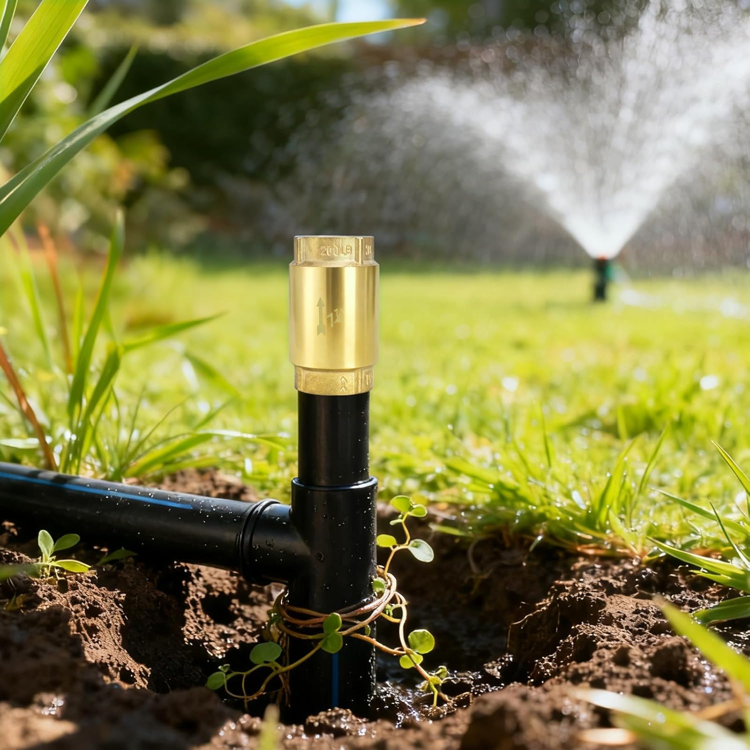 1-1/4 Inch Brass Check Valve, Universal One Way In Line Valves with Backflow Prevention, No Return Female Pipe Thread for Garden Hose Well Pumps Irrigation Systems, 1.25'' FNPT - Image 6