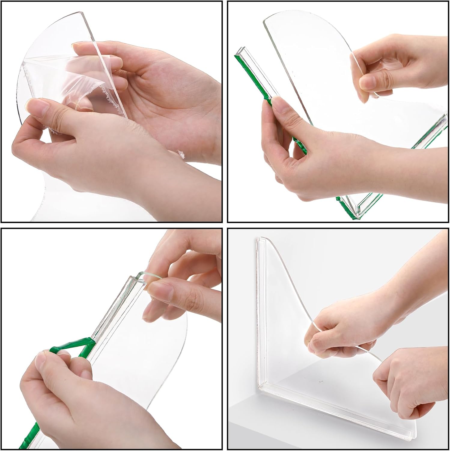 4 Pack Bathtub Splash Guard, Removable Shower Water Guard Kit, Acrylic Waterproof Self-Adhesive Bath Tub Corner to Prevent from Splashing Out, Accessories - Image 5