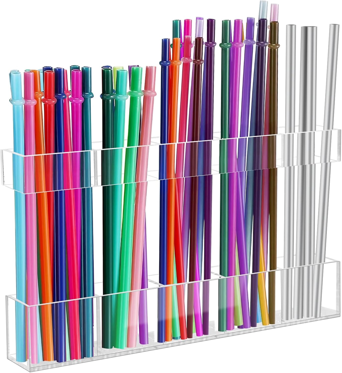 Rietjeshouder - Acrylic - 9.5 inch - Reusable - Cutlery Organizer - Storage Space - Kitchen Organizer - Super Sticky - Wall Organizer for the Cupboard - Transparent - Image 1