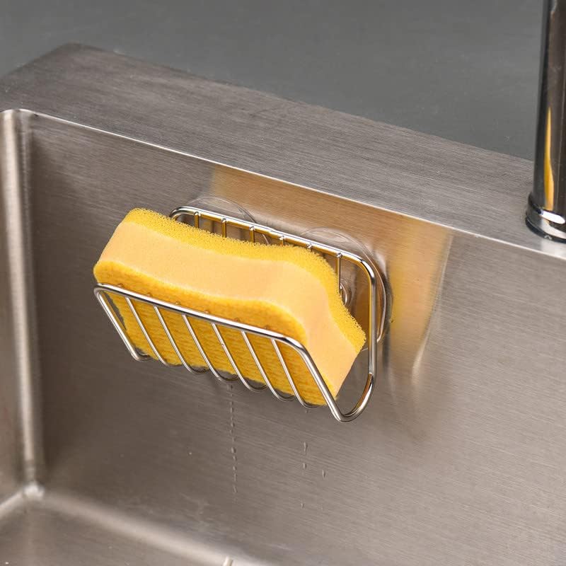 Sponsrek - Kitchen Gully Stone Sponsrek - Stainless Steel Suction Cup - Sponsholder - Silver - Image 4