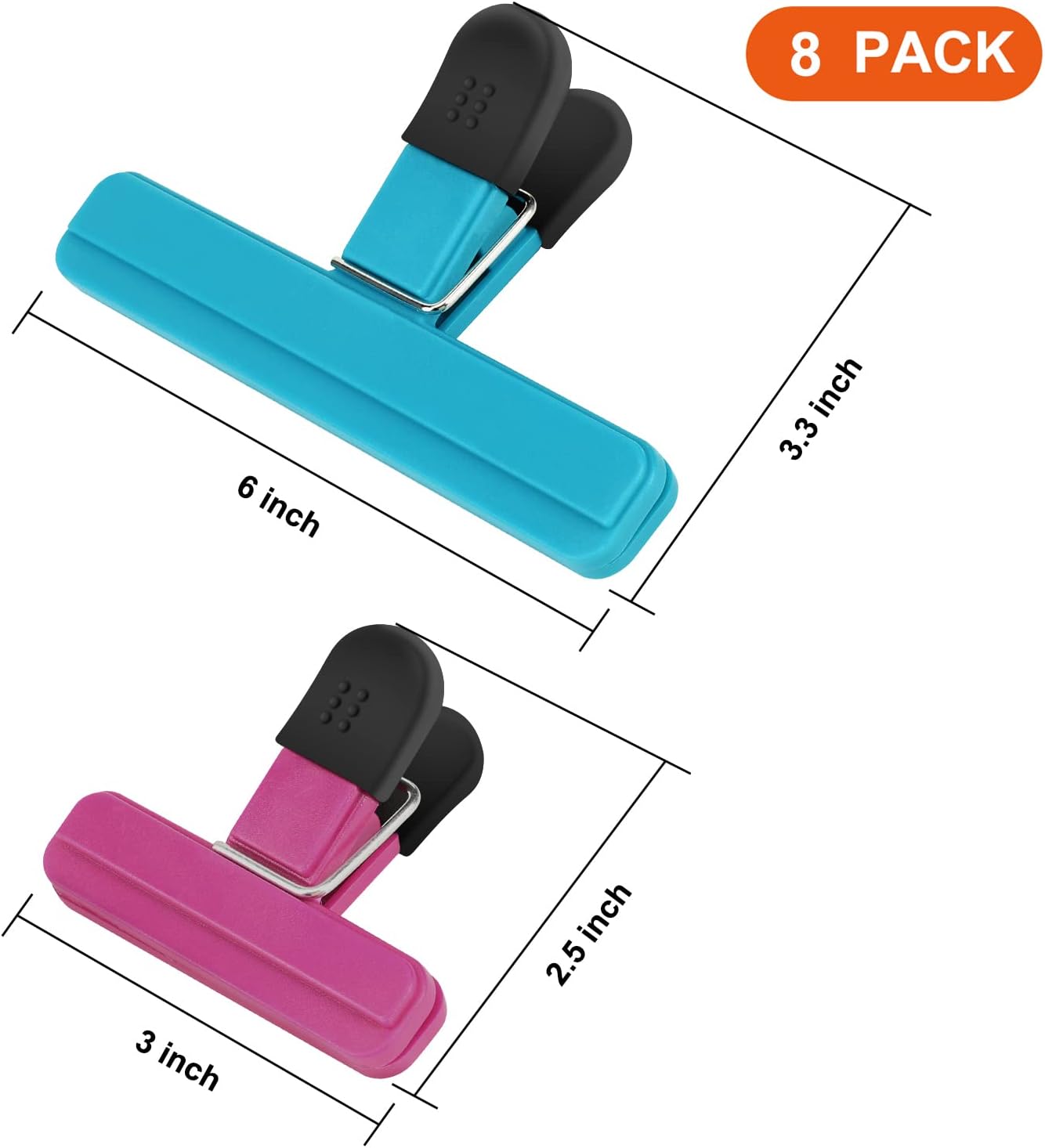 Potato chip clips - 8-pack - Food clips - Bag opening clips - For food storage - Snack preservation - Bag sealing clips - Moisture-resistant sealing clips - Image 2