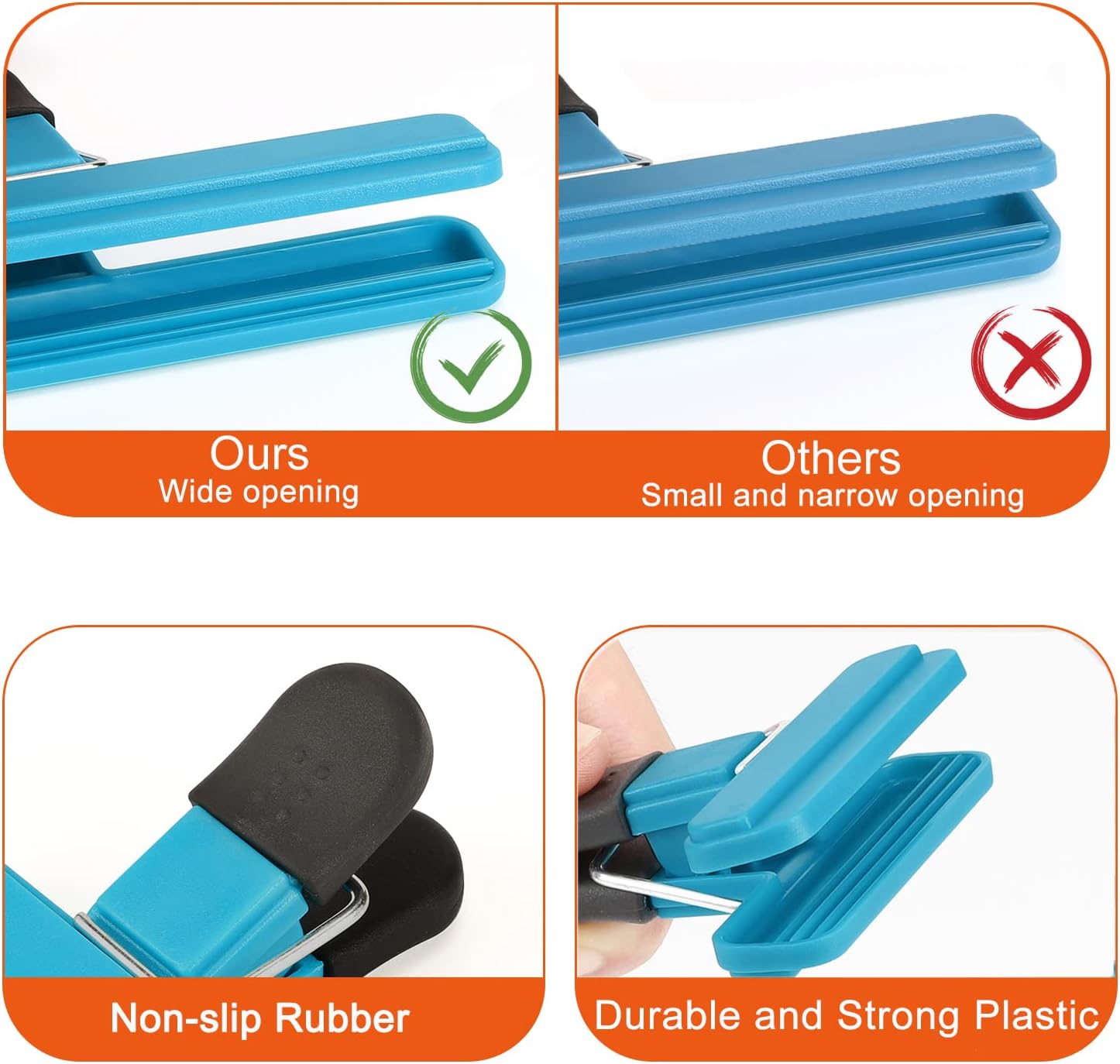 Potato chip clips - 8-pack - Food clips - Bag opening clips - For food storage - Snack preservation - Bag sealing clips - Moisture-resistant sealing clips - Image 5