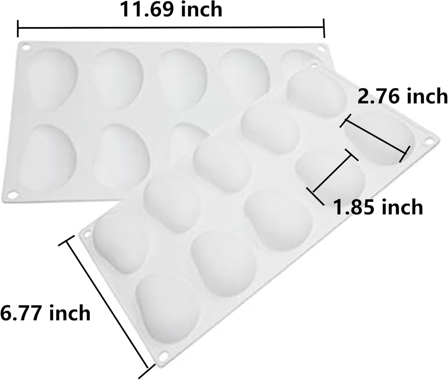 Mango silicone mould - For baking mousse cakes - fruit French desserts, pastries, chocolate, ice cream - cake decoration moulds - 3D mango shape - 10 cavities - Image 3