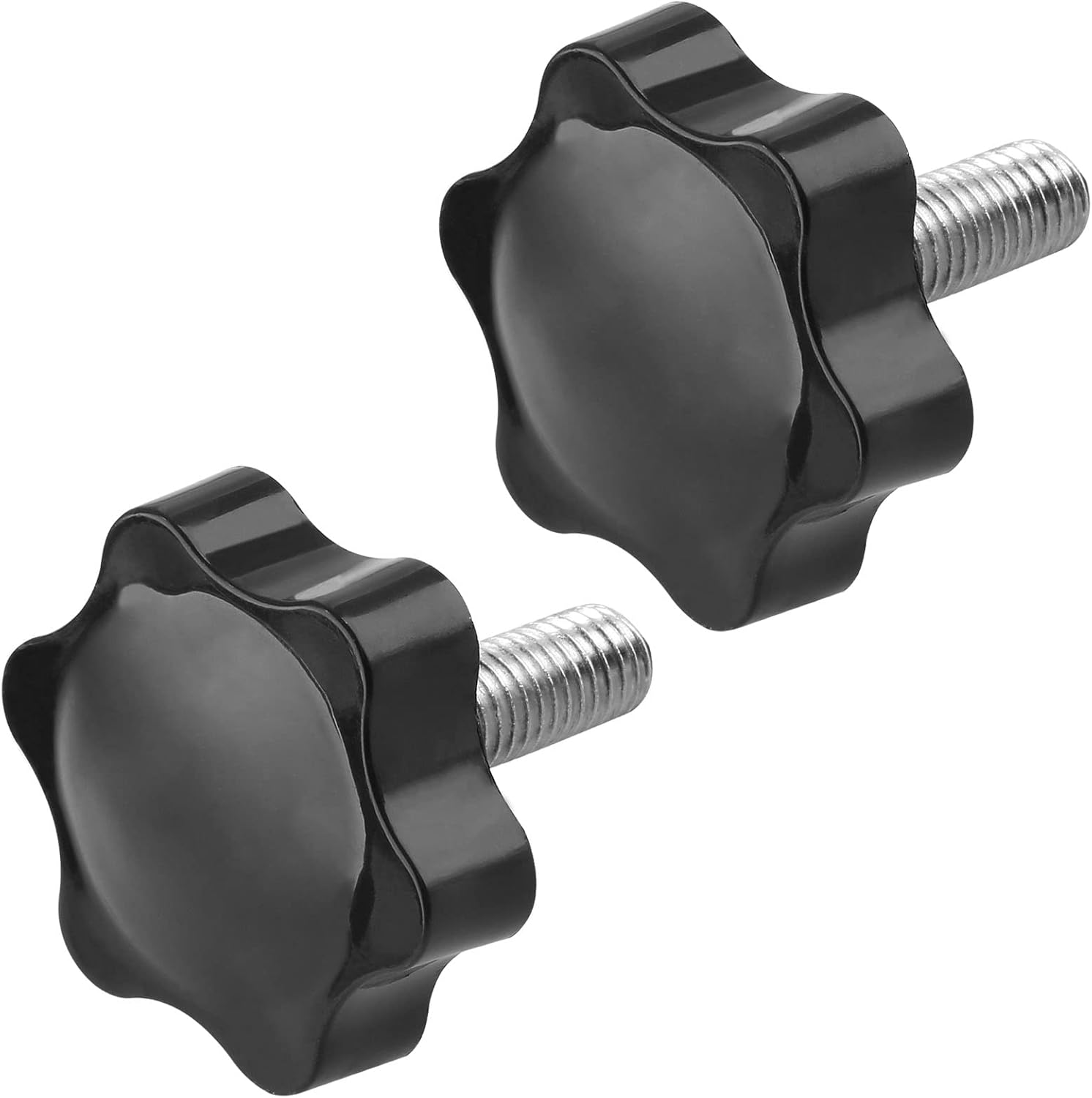 Screw - M8 x 20mm - Star-shaped knob - 2 pieces - Plastic - Hexagonal - Hand-tightening screw - For replacement - Image 1
