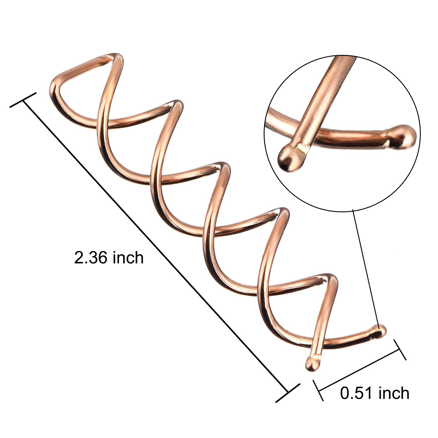 Spiral hair pins - rotating clips - knot rollers - DIY - rotating styling - hair sticks - hair styling tools - 20-piece set - rose gold - Image 2
