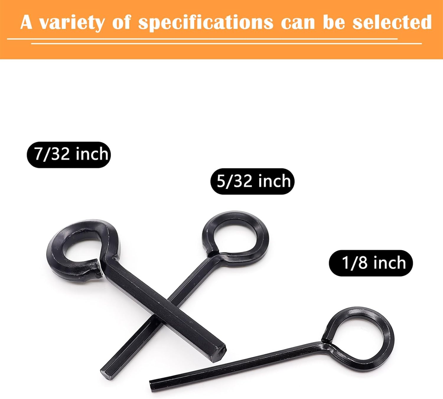 Schroevendraaiers - Socket keys - 12 pieces - Black - 7/32 inch - 5/32 inch - 1/8 inch - Standard hex - Metal hex socket key - Image 3