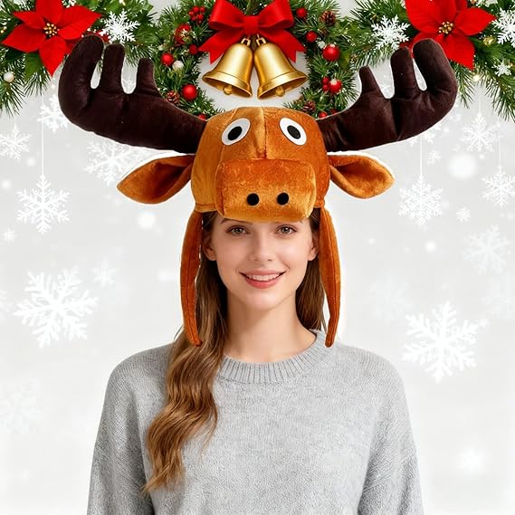 Funny reindeer antlers - elk warmers - hunter boots - funny animal theme - 3D reindeer - men's and women's clothing - role-play - Christmas reindeer costume - headwear accessories - Image 4