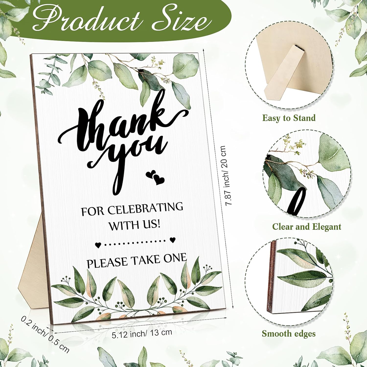 Party gifts - Wedding - Tea strainers - 25 pieces - Heart-shaped spoons - Stainless steel - Coffee and dessert spoons - Green plants for weddings - Thank you tape and string - Image 2