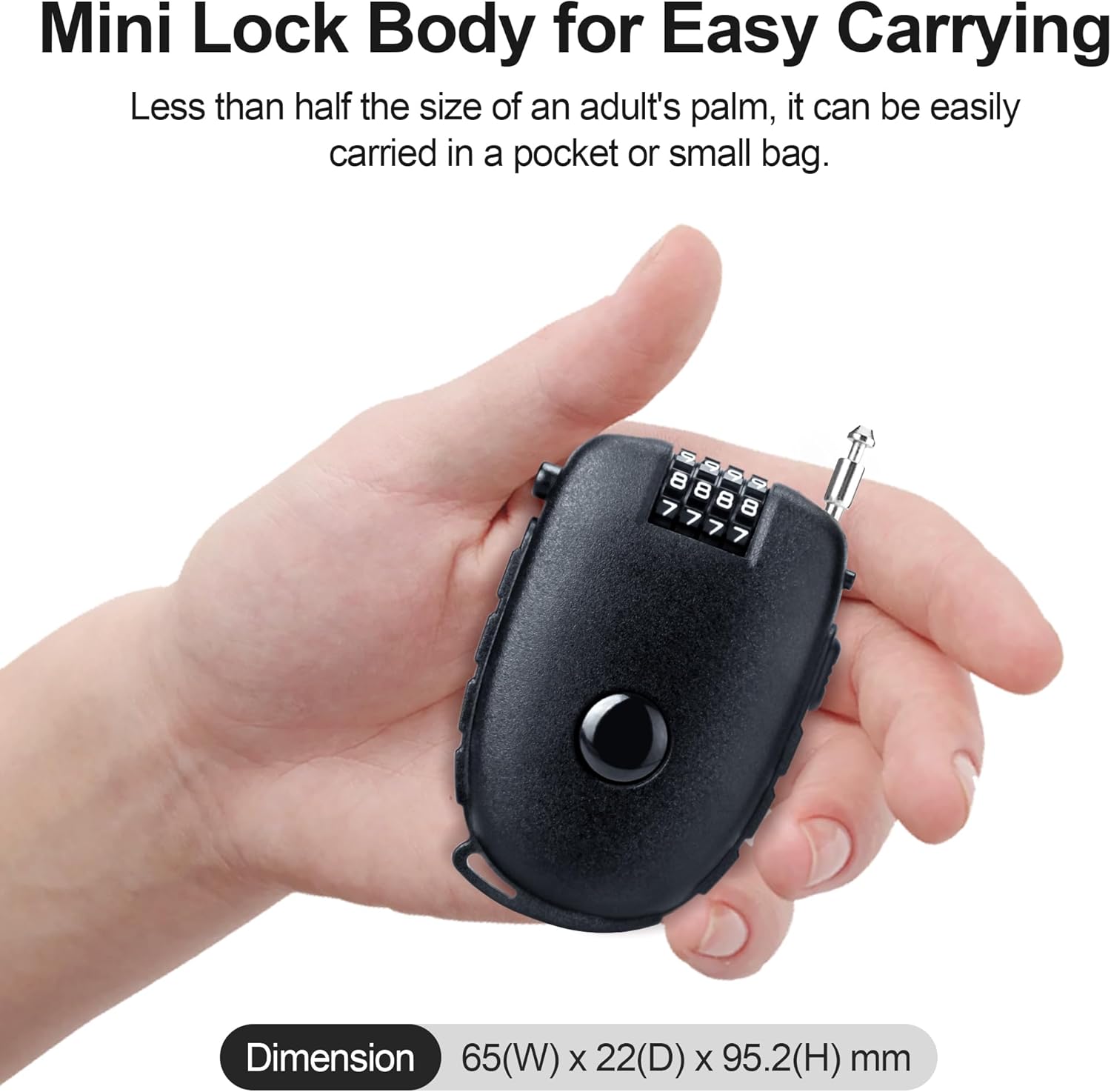 Snowboardslot - 4-position combination 27.5 inch - retractable cable lock - for snowboards, bikes, luggage, backpacks, scooters, suitcases - small - multi-functional - travel security lock - black - Image 3