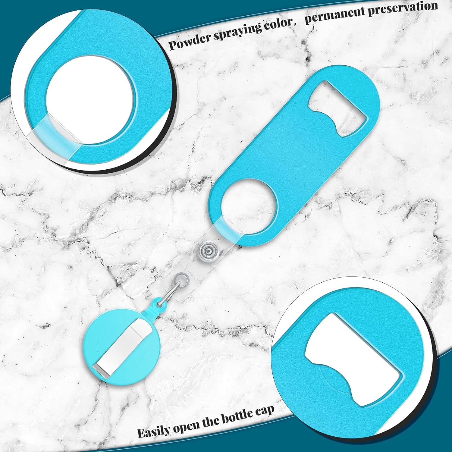Bottle Opener - 8 pieces - Telescopic Bottle Opener - Bartender - Flat Beer Opener - With Round Base - For Kitchen, Dining Room, Home Use, Party Gift - 8 Colours - 87*33mm - 32g - Image 3
