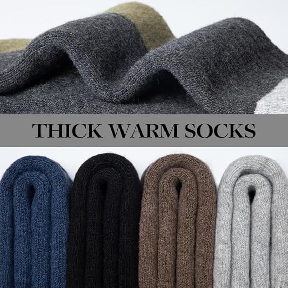 Heren walking socks - woolen socks - 5 pairs - fleece lined - thick - warm - winter socks with crew neck - suitable for cold weather - Image 2