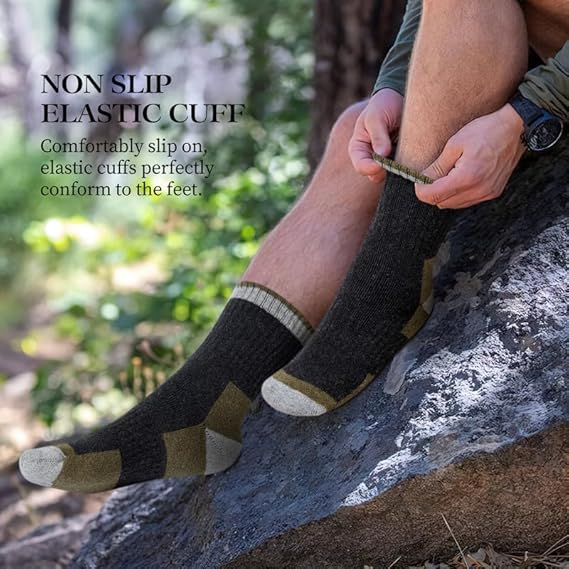 Heren walking socks - woolen socks - 5 pairs - fleece lined - thick - warm - winter socks with crew neck - suitable for cold weather - Image 4