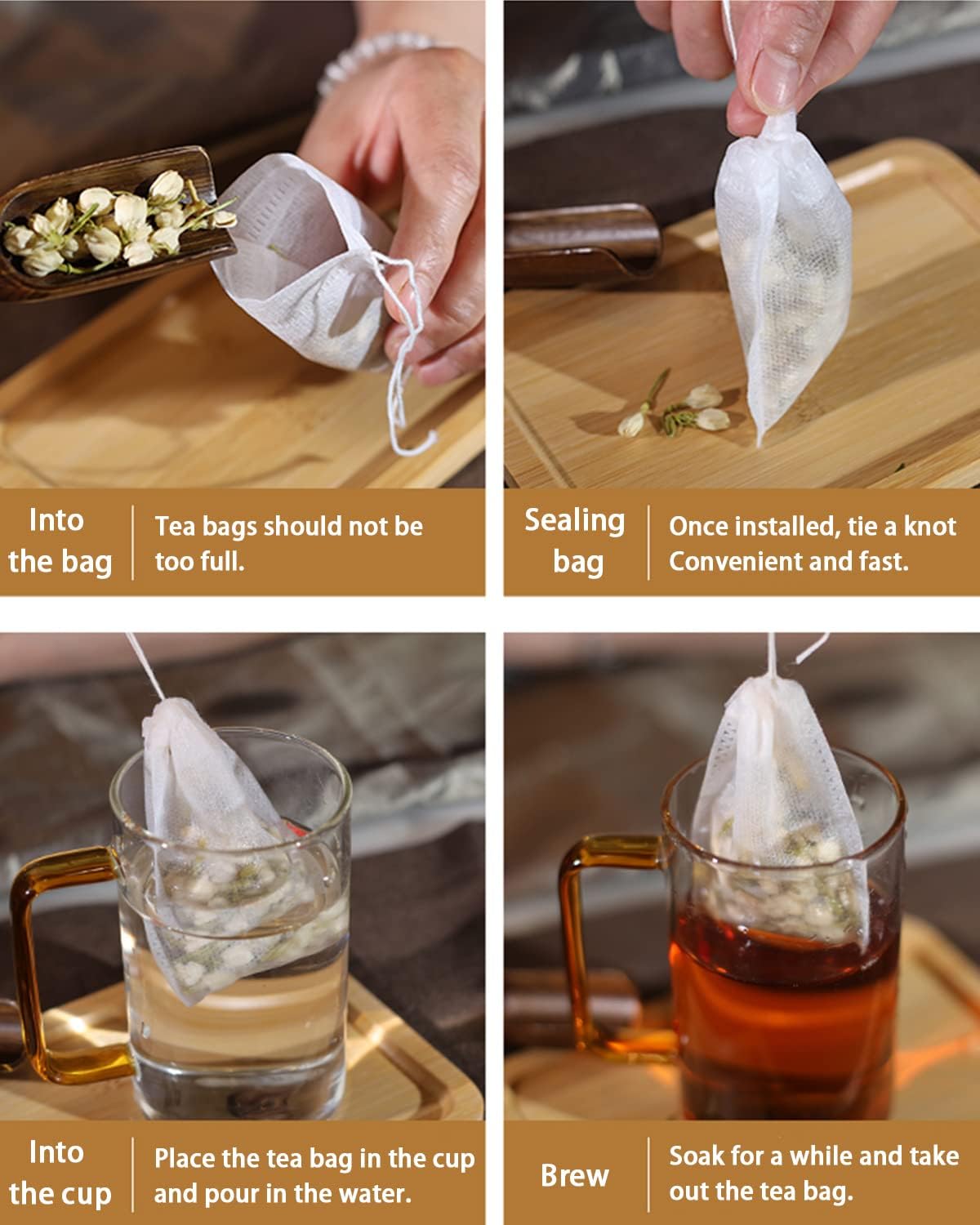 Theemaker tea bags-200 pieces-7*9cm-disposable loose tea bags-tea filter bag-for loose tea-loose leaf tea-coffee-herbs-herb - Image 3