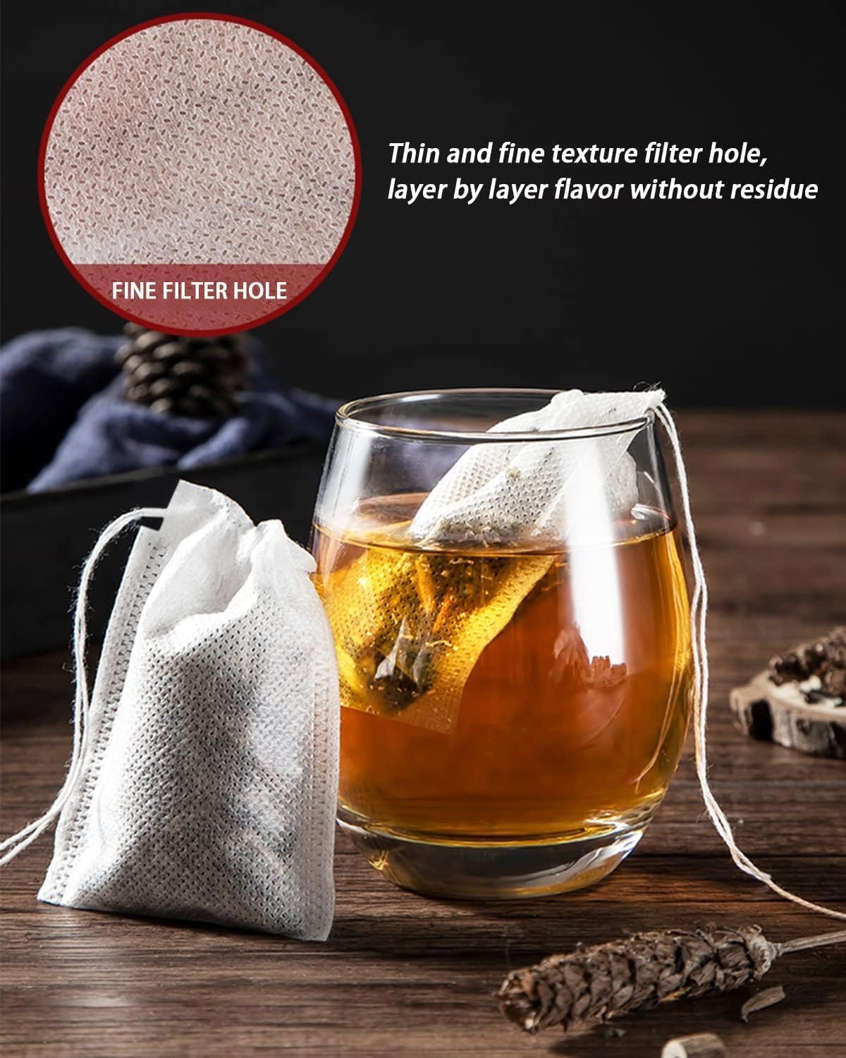 Theemaker tea bags-200 pieces-7*9cm-disposable loose tea bags-tea filter bag-for loose tea-loose leaf tea-coffee-herbs-herb - Image 5