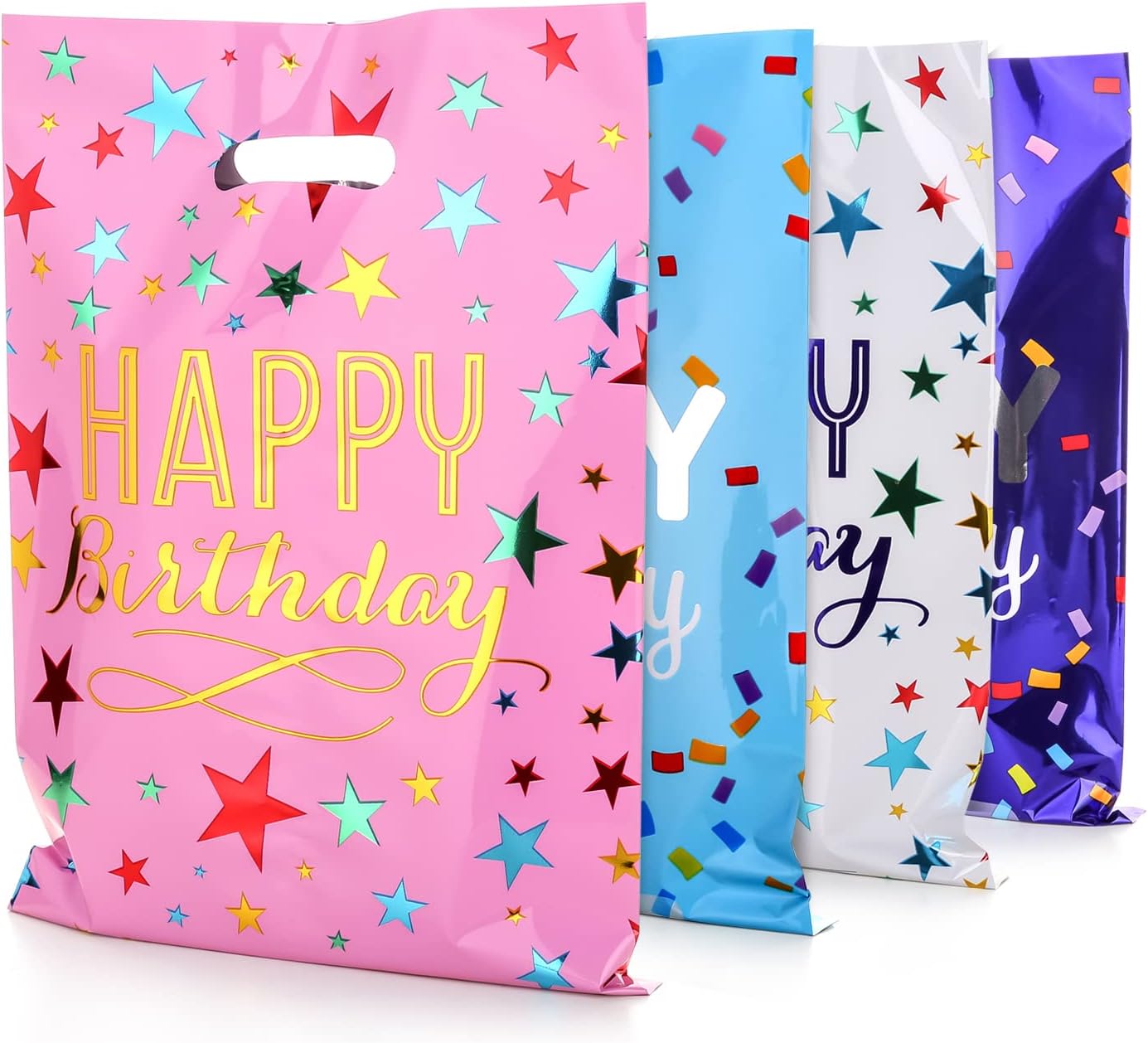 Gift Bags - 16.5*25cm - 40 pieces - Happy Birthday Gift Bags - Party Bags - Snack Bags - Plastic Lolly Gift Bags - Loot Bags - For Kids - Birthday Party Supplies - Image 1