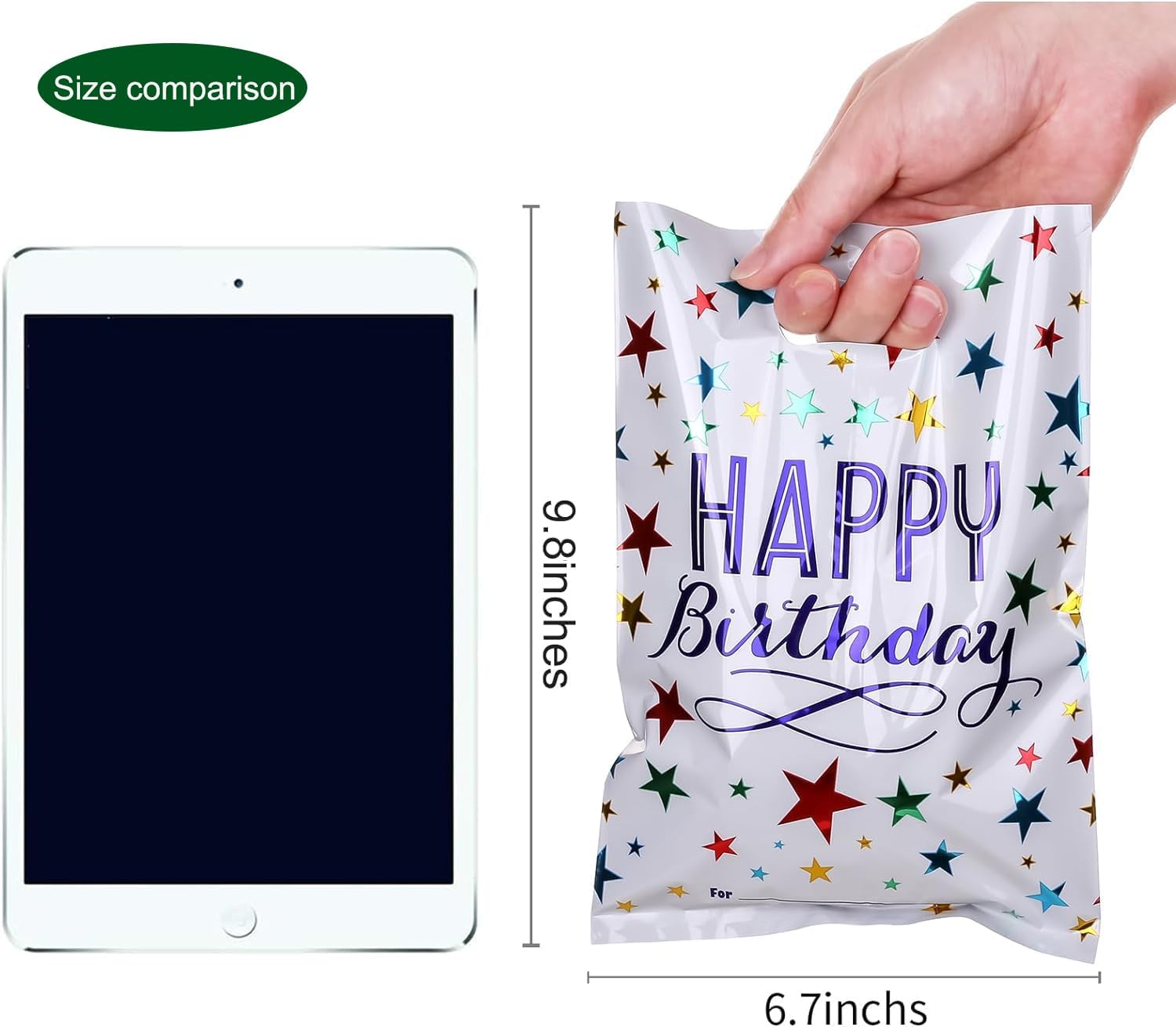 Gift Bags - 16.5*25cm - 40 pieces - Happy Birthday Gift Bags - Party Bags - Snack Bags - Plastic Lolly Gift Bags - Loot Bags - For Kids - Birthday Party Supplies - Image 3