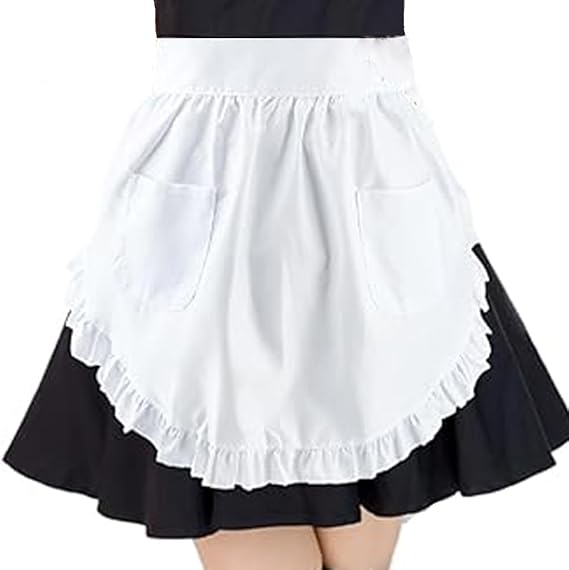 White apron - Waitress apron - Ladies - Waist apron - With two pockets - Half apron - Waitress - Server - Role play - Kitchen cooking restaurant coffee shop - Image 4