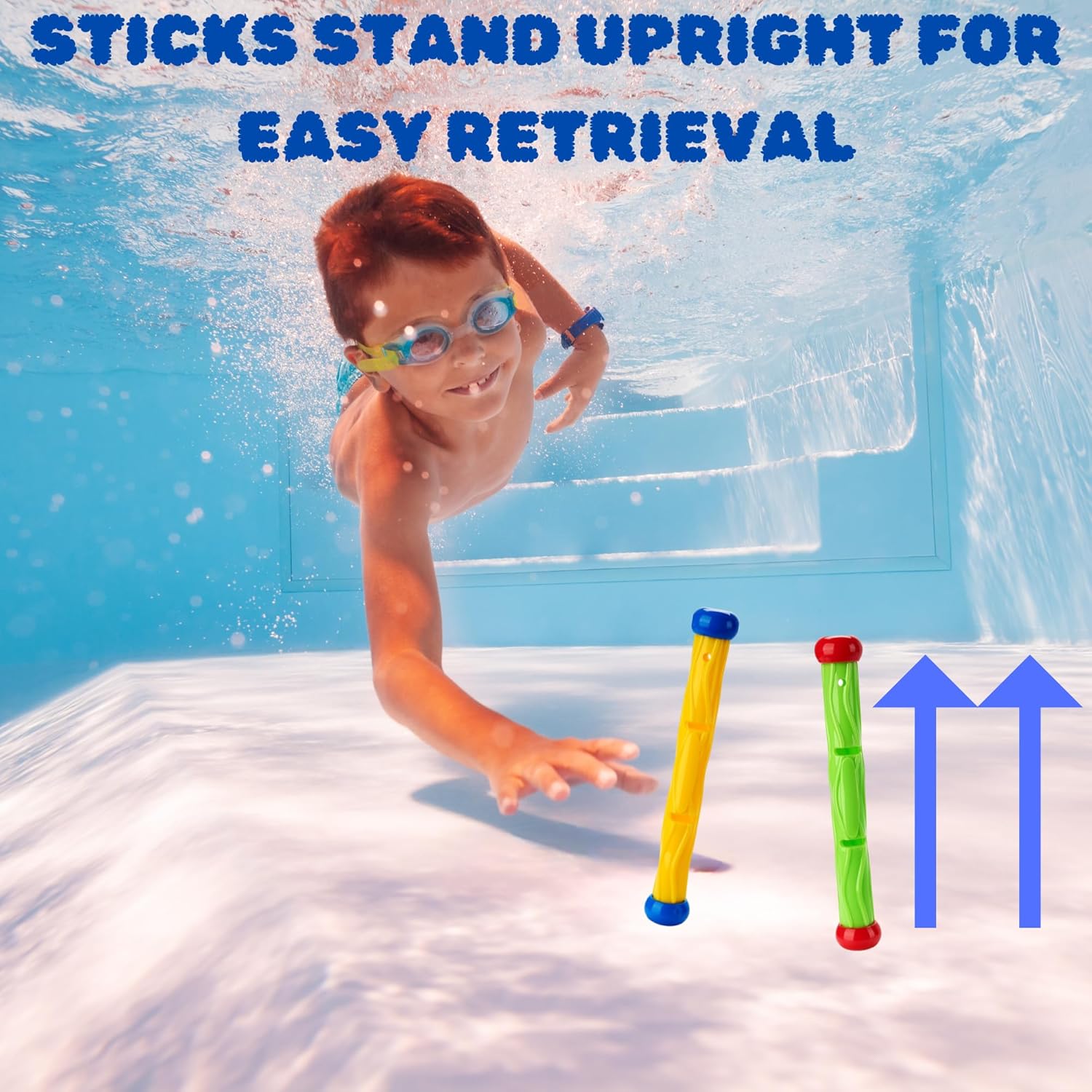 Diving stick - Dive toys - Kids' pool toys - Suitable for children aged 8-12 years - Pool toys - Colourful - Fast sinking - 5 colours - Image 4