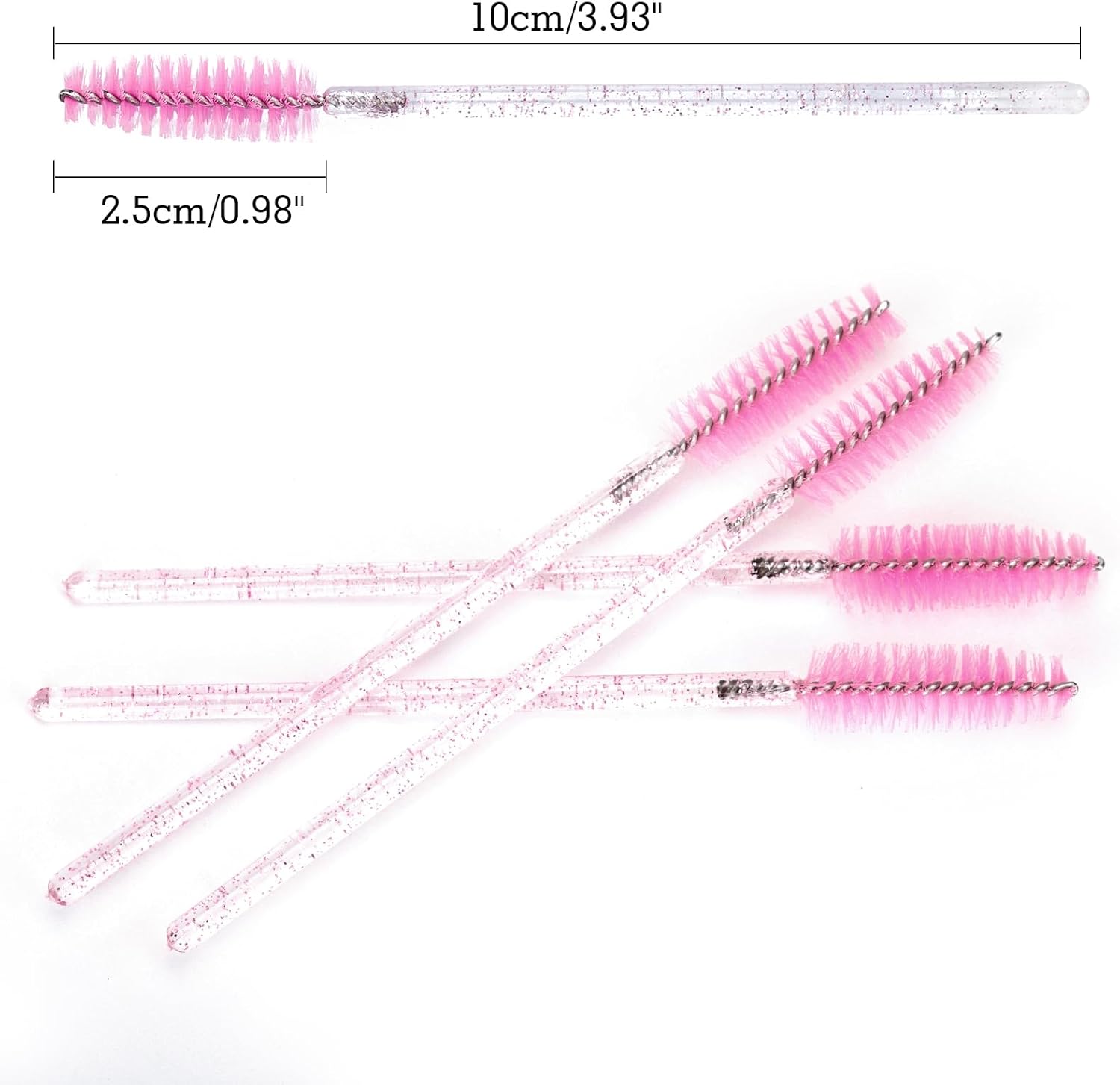 Lash Brush - 100 pieces - Disposable Lash Brush - For Eyelash Extensions - Pink - Crystal Mascara Stick - Applicator - Image 2