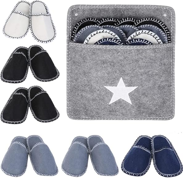 House Slippers - 6 pairs - 3 sizes - Guest Slippers - House Slipper Set - Fleece Wool - Non-slip - Disposable Slippers - Washable - Spa Slippers - Suitable for families - Hotels & travel - Image 1