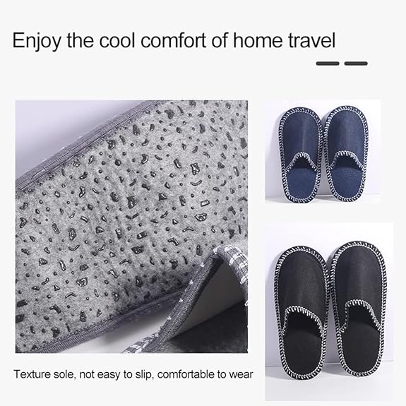House Slippers - 6 pairs - 3 sizes - Guest Slippers - House Slipper Set - Fleece Wool - Non-slip - Disposable Slippers - Washable - Spa Slippers - Suitable for families - Hotels & travel - Image 4