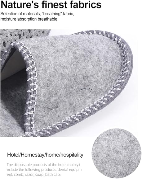 House Slippers - 6 pairs - 3 sizes - Guest Slippers - House Slipper Set - Fleece Wool - Non-slip - Disposable Slippers - Washable - Spa Slippers - Suitable for families - Hotels & travel - Image 6