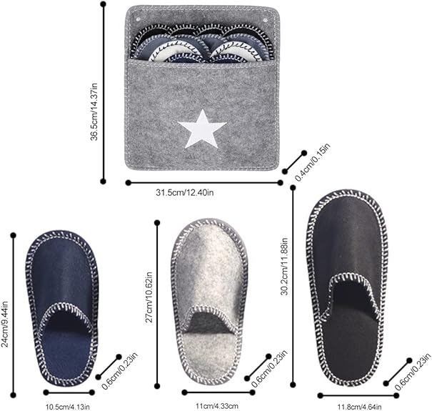 House Slippers - 6 pairs - 3 sizes - Guest Slippers - House Slipper Set - Fleece Wool - Non-slip - Disposable Slippers - Washable - Spa Slippers - Suitable for families - Hotels & travel - Image 7