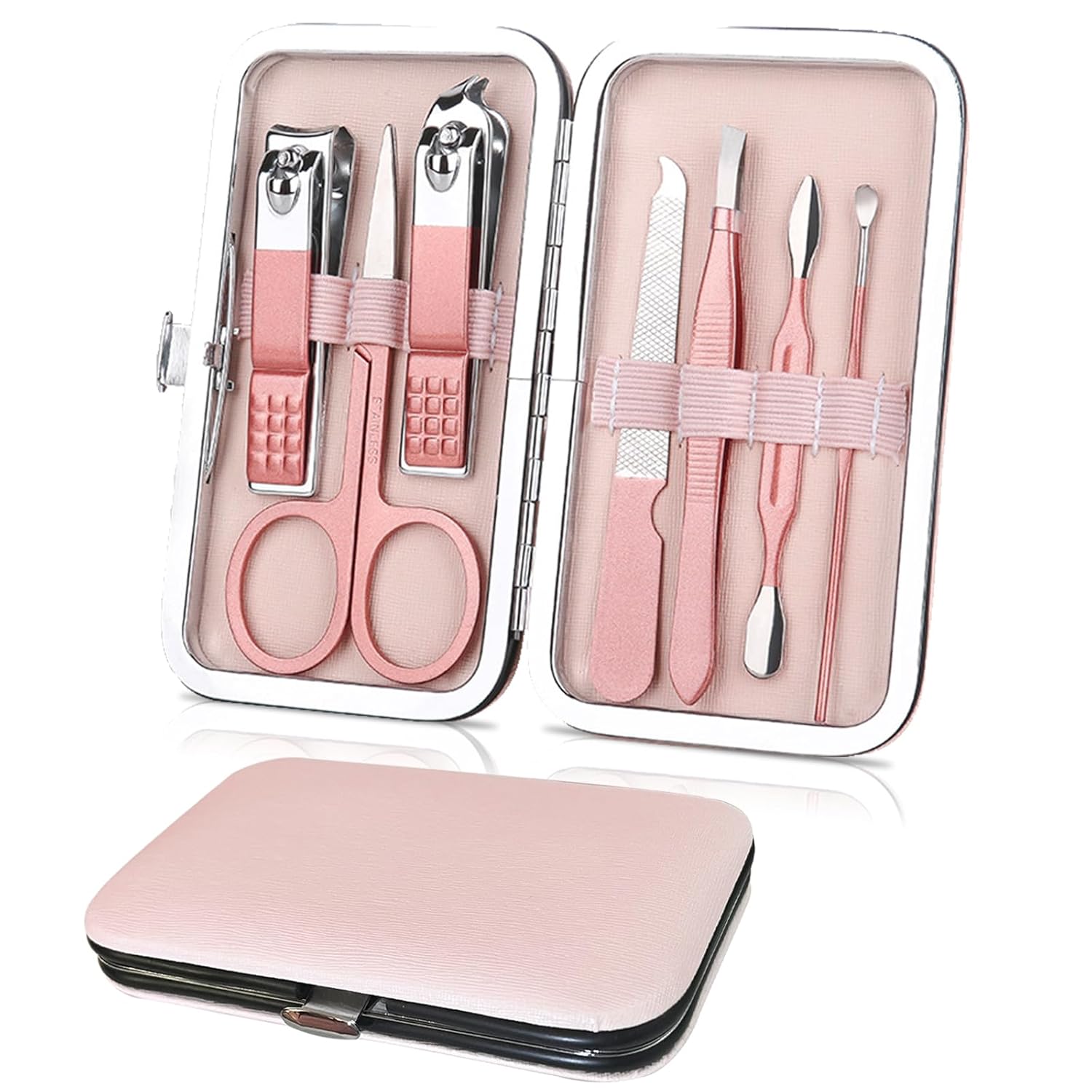 Premium Nail Care Set - 7-in-1 - Professional Nail Clippers - Scissors - Pedicure Set - Stainless Steel - Nail File and Nail Care Tools - Comes with a Luxury Travel Case - Portable Nail Care Set - Gift for Women - Image 1