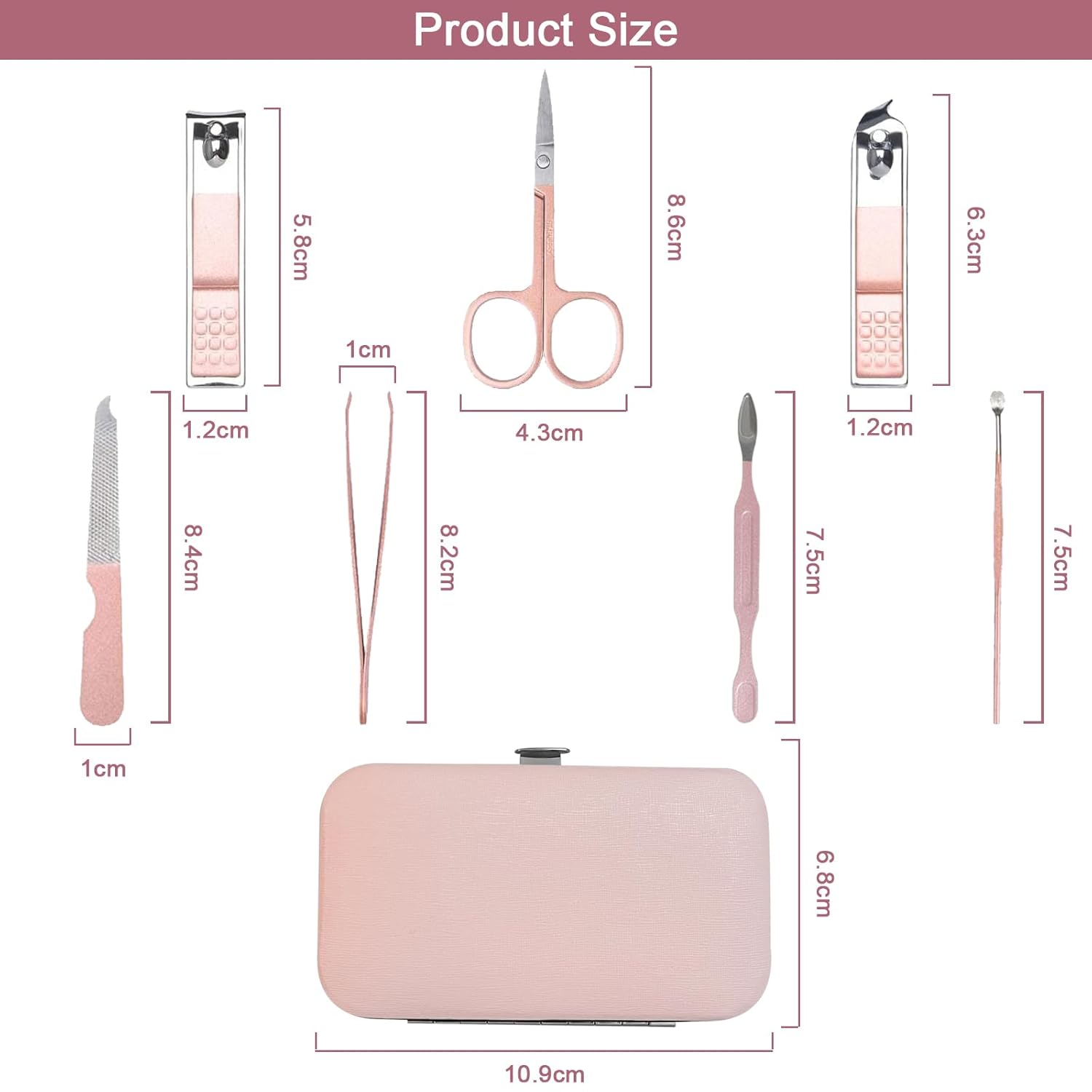 Premium Nail Care Set - 7-in-1 - Professional Nail Clippers - Scissors - Pedicure Set - Stainless Steel - Nail File and Nail Care Tools - Comes with a Luxury Travel Case - Portable Nail Care Set - Gift for Women - Image 2