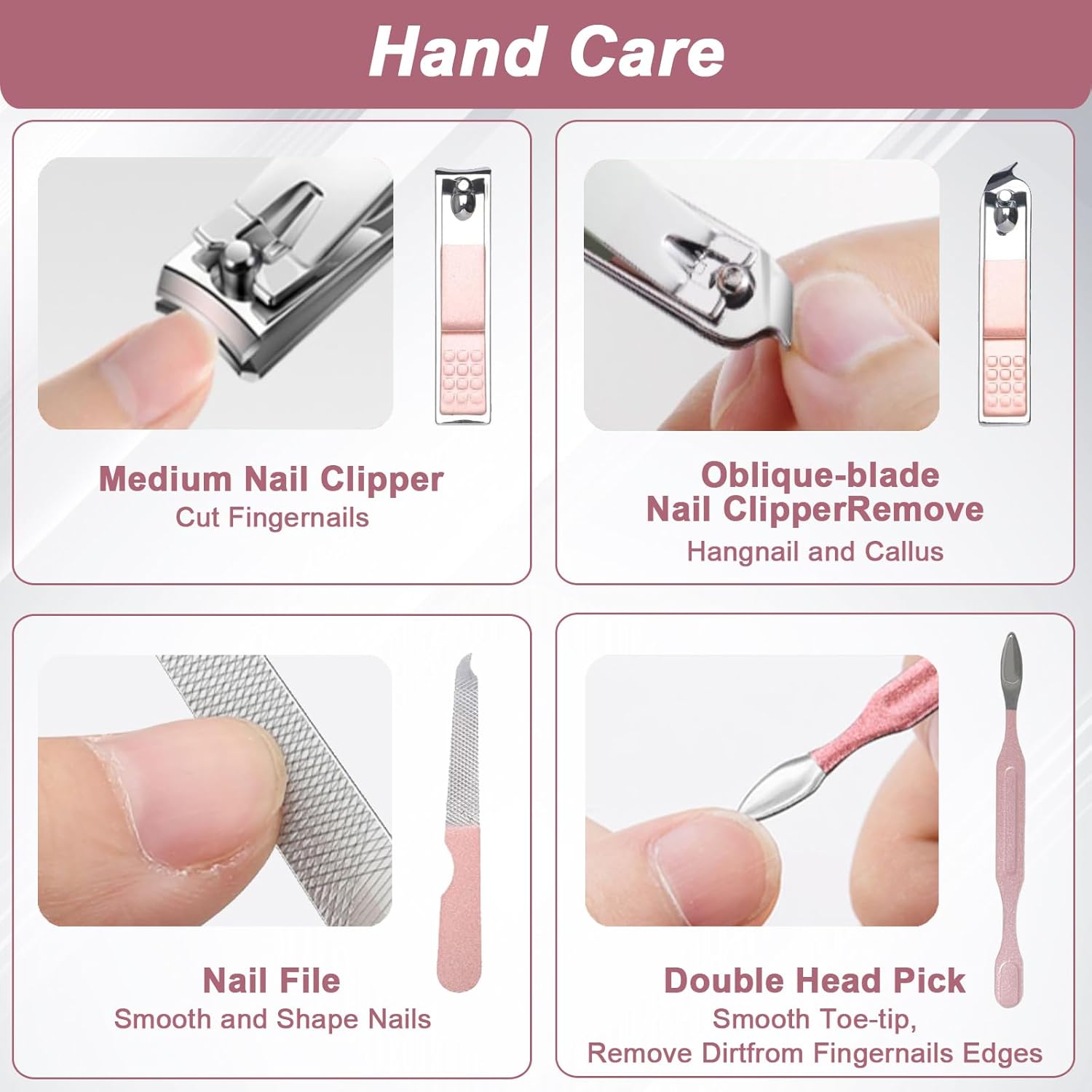 Premium Nail Care Set - 7-in-1 - Professional Nail Clippers - Scissors - Pedicure Set - Stainless Steel - Nail File and Nail Care Tools - Comes with a Luxury Travel Case - Portable Nail Care Set - Gift for Women - Image 4